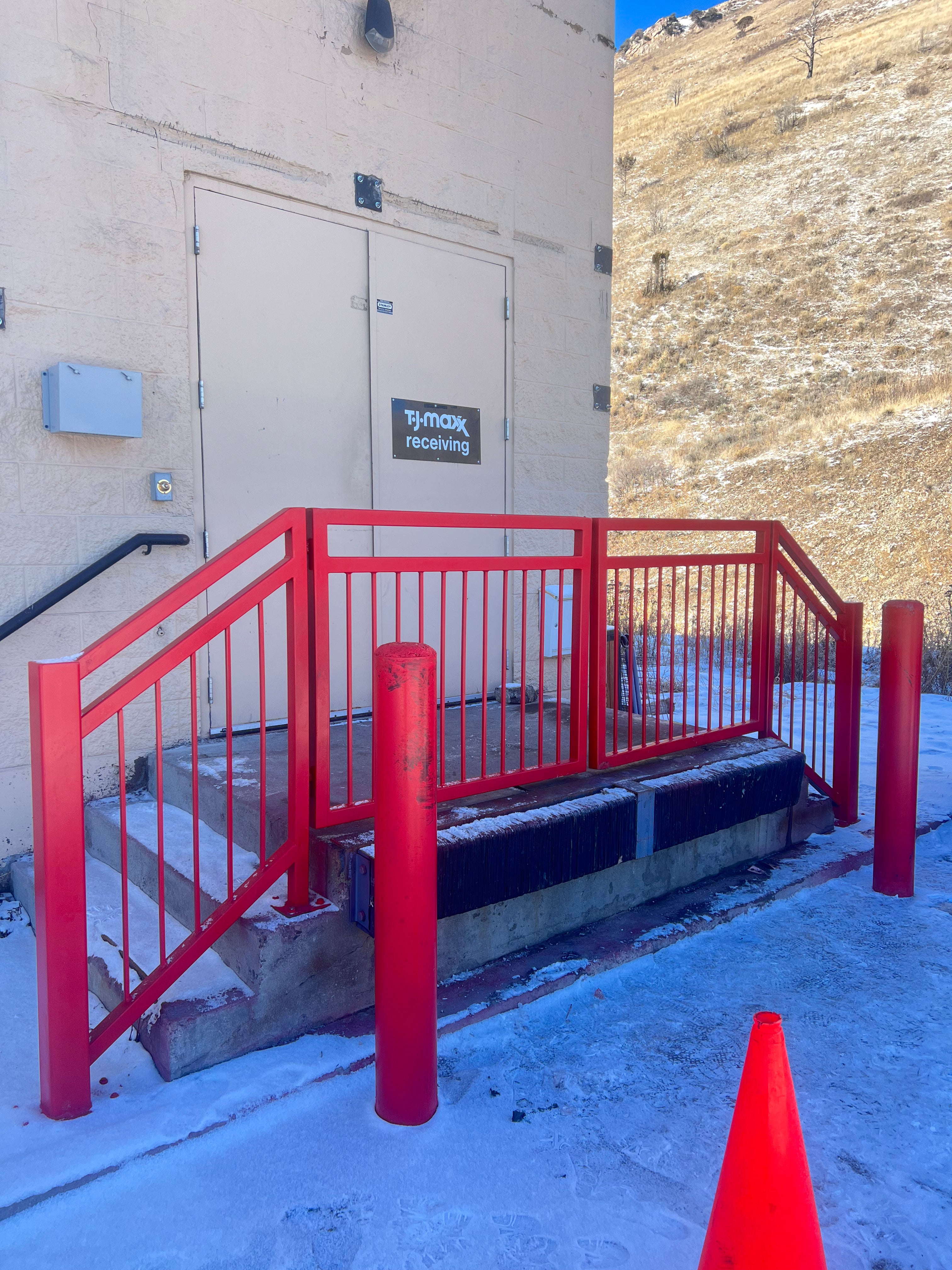 custom handrail for commercial loading dock